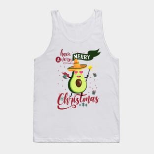 Vegan Merry Christmas Mexican Avocado Xmas Tank Top